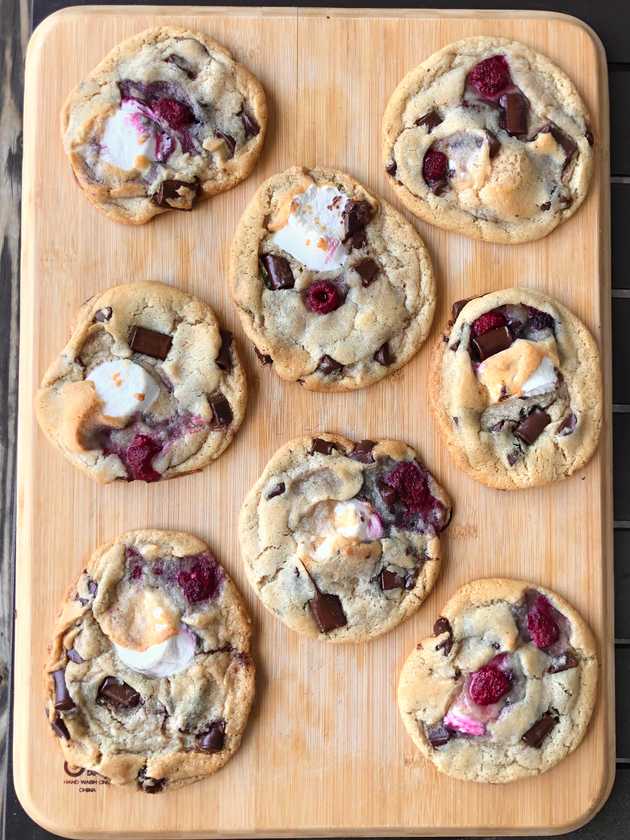 Look at all of those Chocolate Raspberry Fluff cookies!